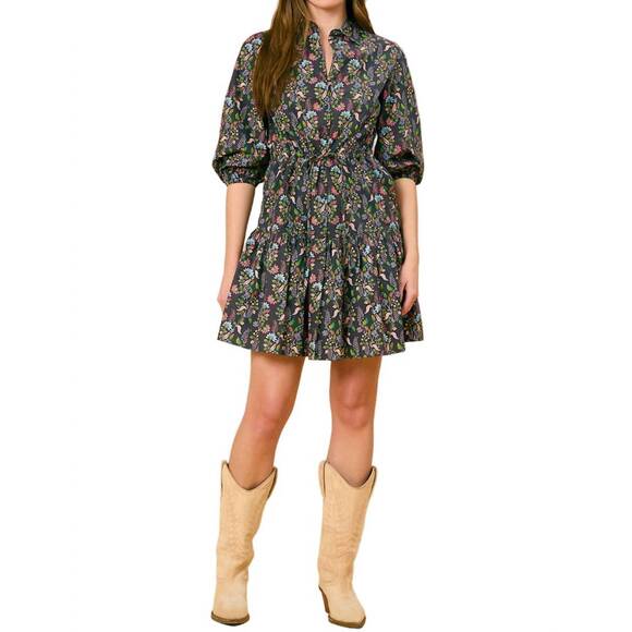 NEW OLIVIA BY LIVRO women's brynn sable grove dress in black multi